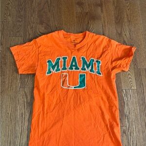 Fanatics Miami Orange Tee with Green and White Logo